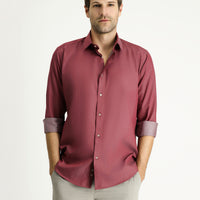 Gül Kurusu Uzun Kol Slim Fit Dar Kesim Spor Pamuk Gömlek