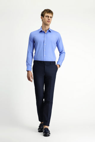  Gök Mavisi Uzun Kol Slim Fit Dar Kesim Klasik Pamuk Gömlek-Ki??l?
