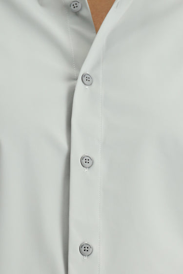 Açık Gri Techno-Line Uzun Kol Slim Fit Dar Kesim Likralı Gömlek