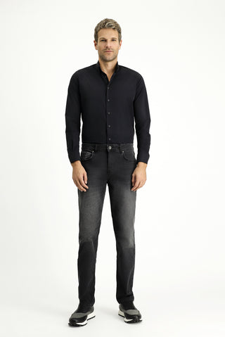  Koyu Lacivert Techno-Line Uzun Kol Slim Fit Dar Kesim Likralı Gömlek