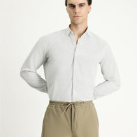 Siyah Uzun Kol Slim Fit Dar Kesim Desenli Pamuklu Kolay Ütülenebilir Düğmeli Yaka Gömlek