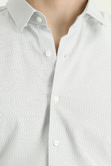 Siyah Uzun Kol Slim Fit Dar Kesim Desenli Pamuklu Kolay Ütülenebilir Düğmeli Yaka Gömlek