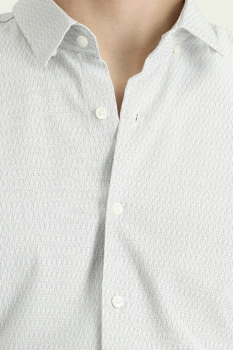 Siyah Uzun Kol Slim Fit Dar Kesim Desenli Pamuklu Kolay Ütülenebilir Düğmeli Yaka Gömlek