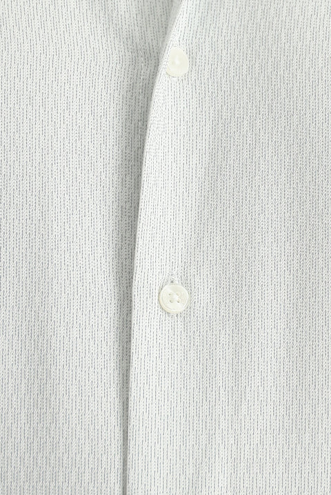 Açık Gri Uzun Kol Slim Fit Dar Kesim Desenli Pamuklu Kolay Ütülenebilir Düğmeli Yaka Gömlek