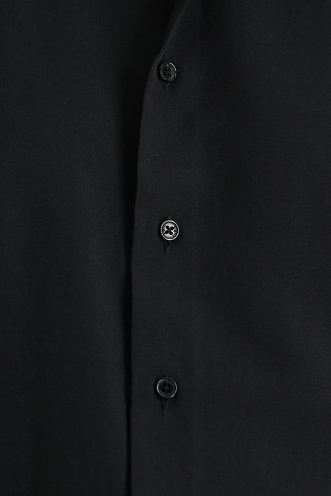 Siyah Uzun Kollu Slim Fit Dar Kesim Klasik Pamuklu Kolay Ütülenebilir Gömlek