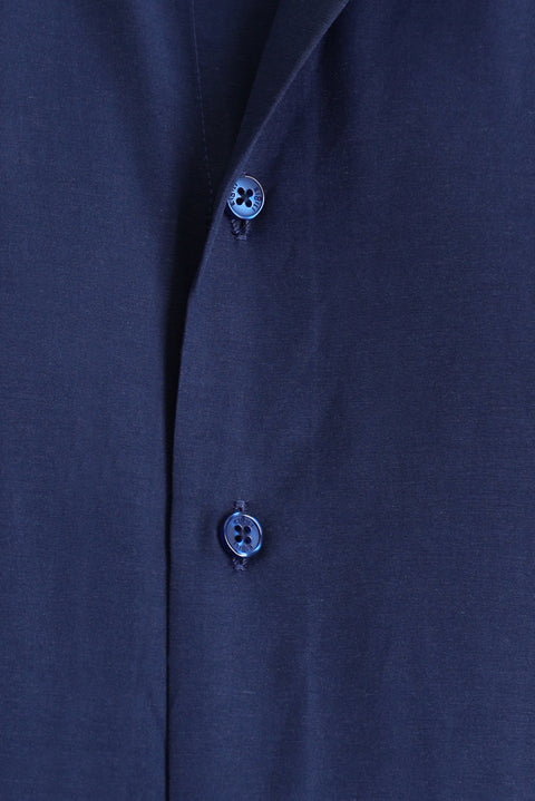 Orta Lacivert Uzun Kollu Slim Fit Dar Kesim Klasik Pamuklu Kolay Ütülenebilir Gömlek