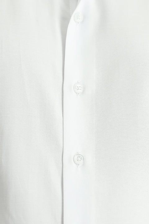 Beyaz Uzun Kollu Slim Fit Dar Kesim Klasik Pamuklu Kolay Ütülenebilir Gömlek