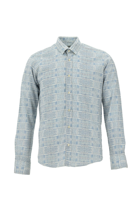 Blue Long Sleeve Slim Fit Narrow Cut Shirt