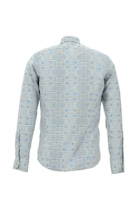 Blue Long Sleeve Slim Fit Narrow Cut Shirt