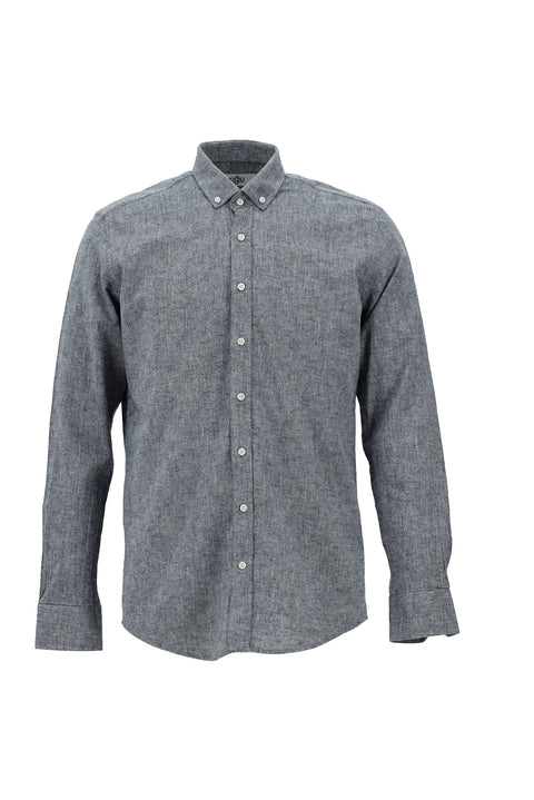 Dark Navy Long Sleeve Slim Fit Shirt