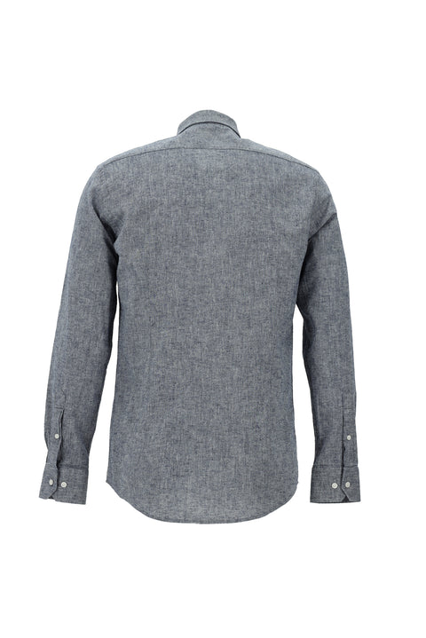 Dark Navy Long Sleeve Slim Fit Shirt