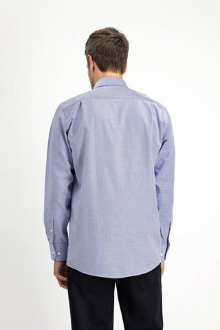  Mavi Uzun Kol Regular Fit Desenli Pamuk Gömlek