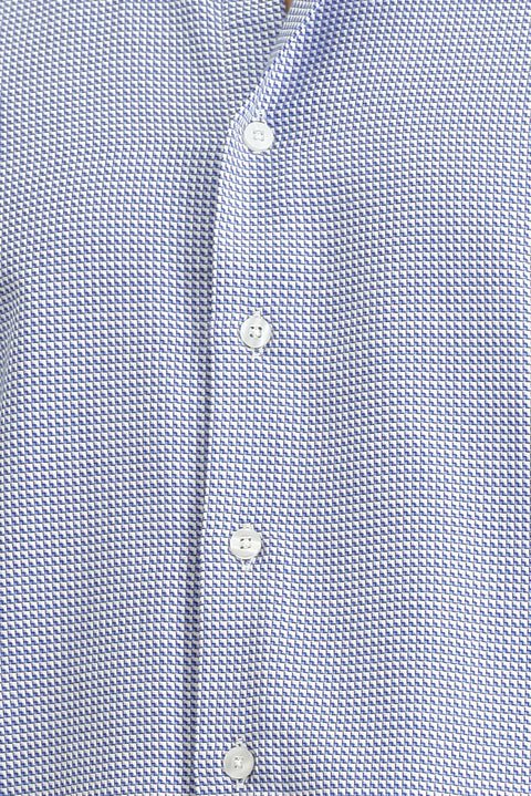 Mavi Uzun Kol Regular Fit Desenli Pamuk Gömlek