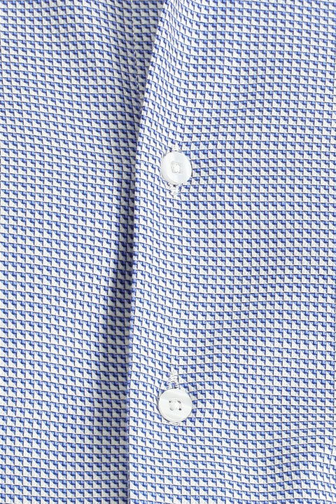 Mavi Uzun Kol Regular Fit Desenli Pamuk Gömlek