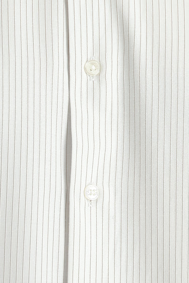 Açık Vizon Uzun Kol Klasik Çizgili Pamuklu Kolay Ütülenebilir Gömlek