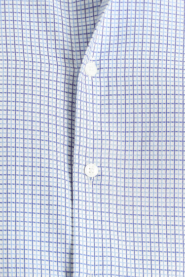 Mavi Uzun Kol Regular Fit Ekose Pamuklu Kolay Ütülenebilir Gömlek