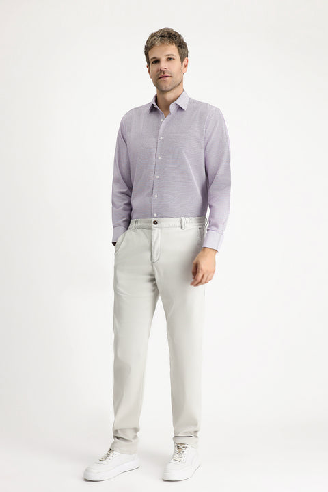 Açık Kırmızı Uzun Kol Regular Fit Ekose Pamuklu Kolay Ütülenebilir Gömlek