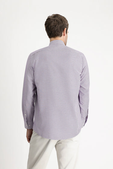 Açık Kırmızı Uzun Kol Regular Fit Ekose Pamuklu Kolay Ütülenebilir Gömlek