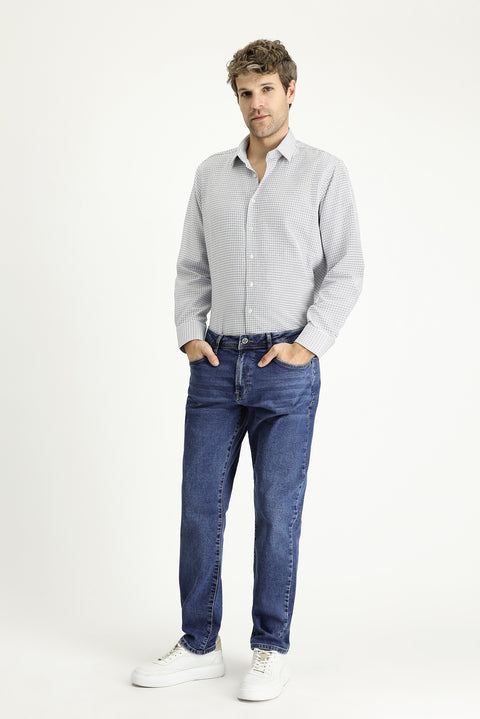 Açık Vizon Uzun Kol Regular Fit Ekose Pamuklu Kolay Ütülenebilir Gömlek