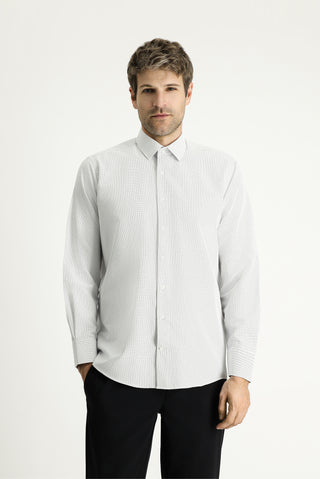  Siyah Uzun Kol Regular Fit Desenli Pamuklu Kolay Ütülenebilir Gömlek