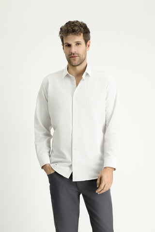  Açık Vizon Uzun Kol Regular Fit Desenli Pamuklu Kolay Ütülenebilir Gömlek