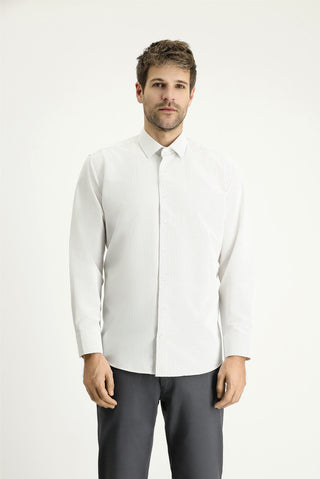  Açık Vizon Uzun Kol Regular Fit Desenli Pamuklu Kolay Ütülenebilir Gömlek