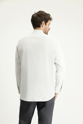  Açık Vizon Uzun Kol Regular Fit Desenli Pamuklu Kolay Ütülenebilir Gömlek