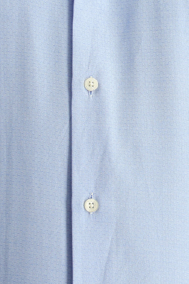 Açık Mavi Kısa Kol Regular Fit Desenli Pamuklu Kolay Ütülenebilir Düğmeli Yaka Gömlek