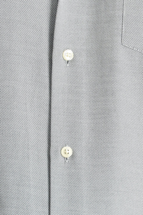 Orta Antrasit Kısa Kol Regular Fit Desenli Pamuklu Kolay Ütülenebilir Gömlek