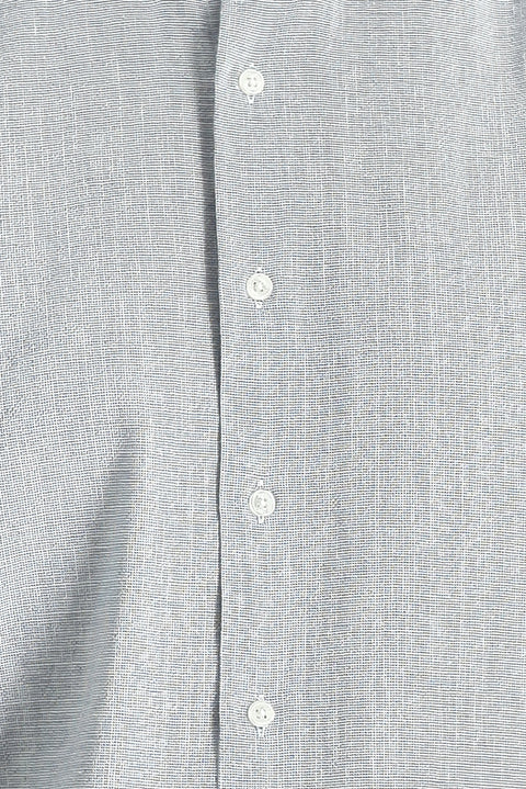Light Navy Short Sleeve Regular Fit Patterned Cotton Button-Down Collar Shirt