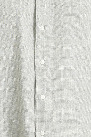 Açık Haki Kısa Kol Regular Fit Desenli Pamuk Düğmeli Yaka Gömlek