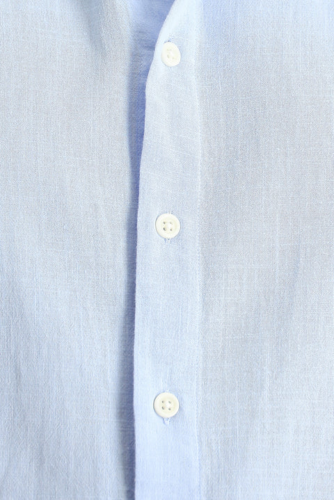 Açık Mavi Kısa Kol Regular Fit Spor Pamuk Düğmeli Yaka Gömlek