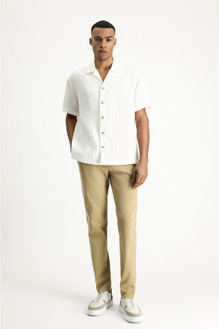  Beyaz Kısa Kol Oversize Pamuk Gömlek