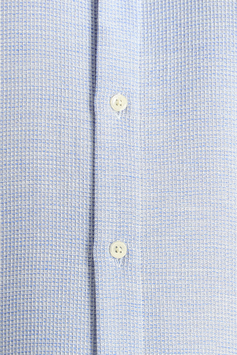 Koyu Mavi  Kısa Kol Regular Fit Desenli Spor Pamuklu Kolay Ütülenebilir Gömlek