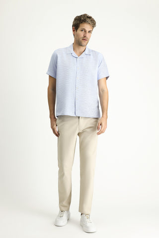  Koyu Mavi  Kısa Kol Regular Fit Desenli Spor Pamuklu Kolay Ütülenebilir Gömlek