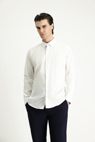  Beyaz Uzun Kol Slim Fit Dar Kesim Klasik Pamuklu Gömlek