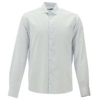 Uçuk Mavi Uzun Kol Slim Fit Dar Kesim Çizgili Pamuklu Kolay Ütülenebilir Gömlek