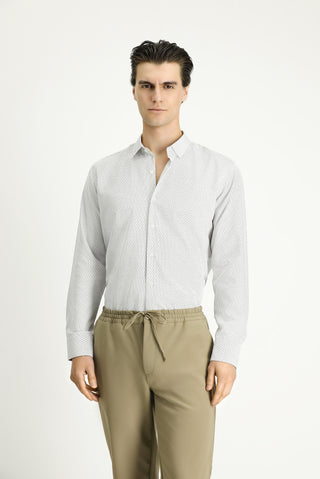  Siyah Uzun Kol Slim Fit Dar Kesim Çizgili Pamuklu Kolay Ütülenebilir Düğmeli Yaka Gömlek