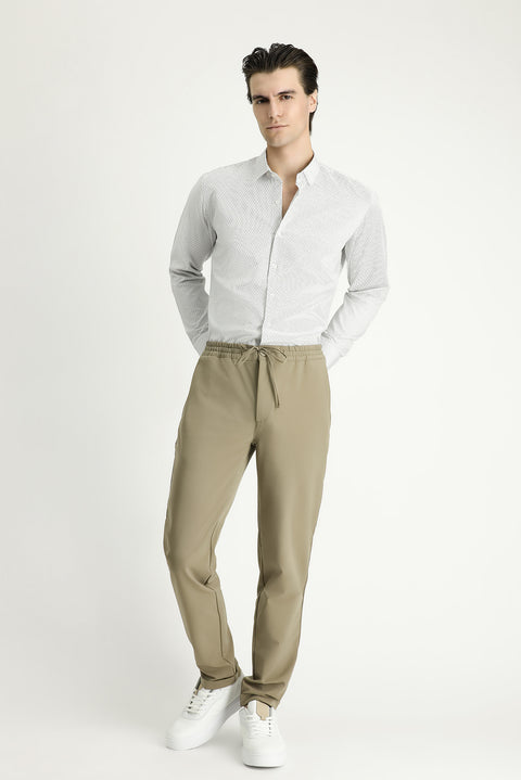 Siyah Uzun Kol Slim Fit Dar Kesim Çizgili Pamuklu Kolay Ütülenebilir Düğmeli Yaka Gömlek