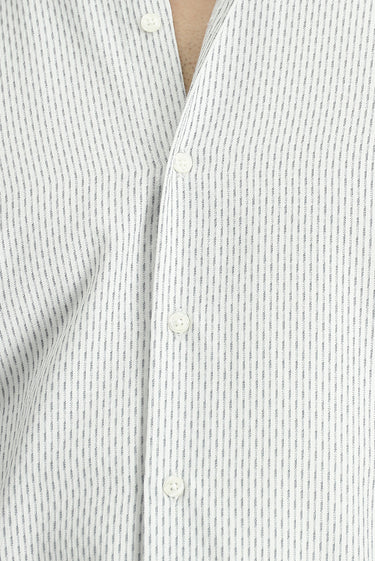 Siyah Uzun Kol Slim Fit Dar Kesim Çizgili Pamuklu Kolay Ütülenebilir Düğmeli Yaka Gömlek