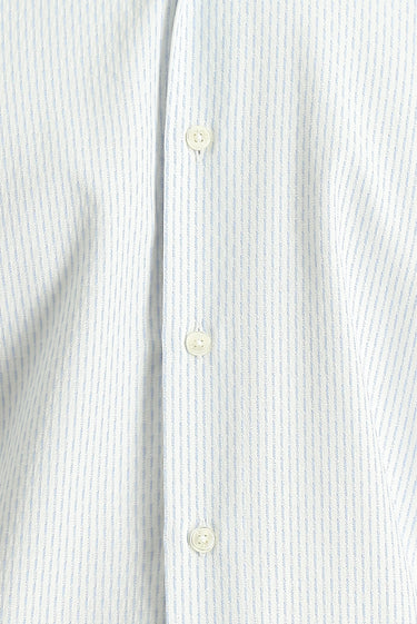 Mavi Uzun Kol Slim Fit Dar Kesim Çizgili Pamuklu Kolay Ütülenebilir Düğmeli Yaka Gömlek