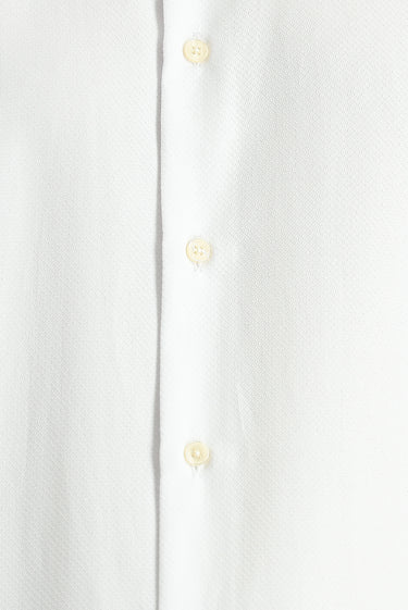 Beyaz Kısa Kol Slim Fit Dar Kesim Desenli Pamuklu Kolay Ütülenebilir Gömlek