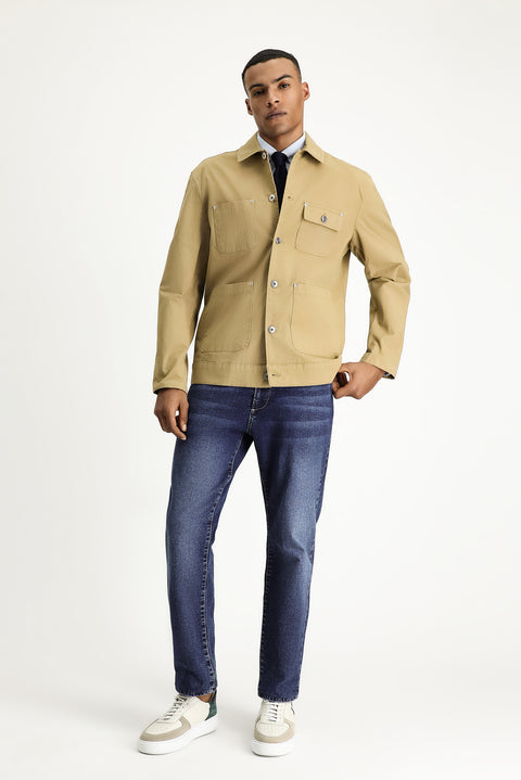 Açık Bej Oversize Mevsimlik Spor Pamuklu Ceket Mont