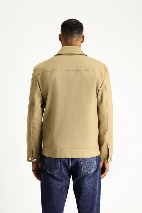 Açık Bej Oversize Mevsimlik Spor Pamuklu Ceket Mont