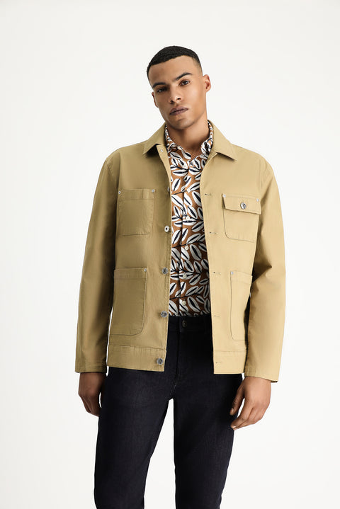 Açık Bej Oversize Mevsimlik Spor Pamuklu Ceket Mont