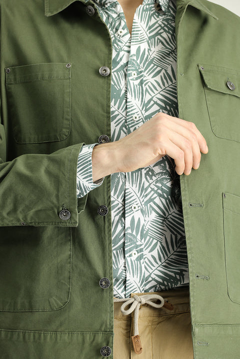 Orta Haki Oversize Mevsimlik Spor Pamuklu Ceket Mont