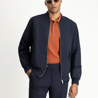 Açık Lacivert Mevsimlik Ribanalı Pamuklu Bomber Ceket Mont