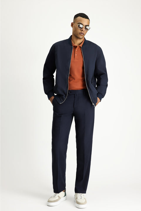 Açık Lacivert Mevsimlik Ribanalı Pamuklu Bomber Ceket Mont