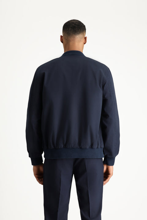 Açık Lacivert Mevsimlik Ribanalı Pamuklu Bomber Ceket Mont