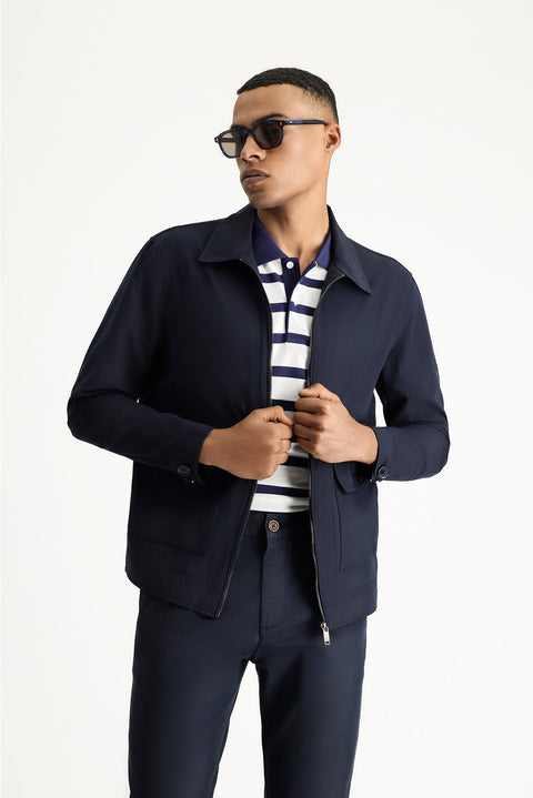 Orta Lacivert Mevsimlik Spor Pamuklu Ceket Mont